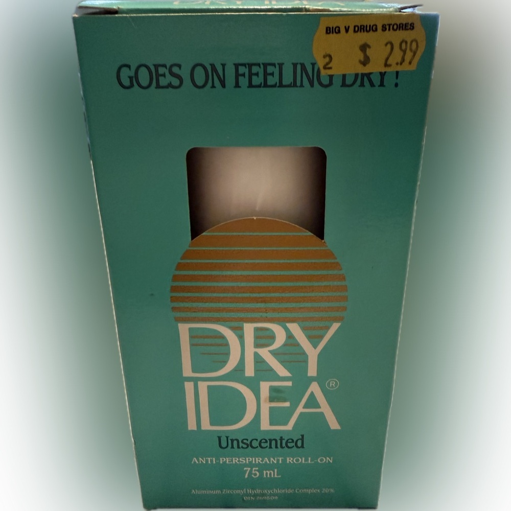 DRY IDEA Unscented ANTI-PERSPIRANT ROLL-ON
75 mL Rare 1970s